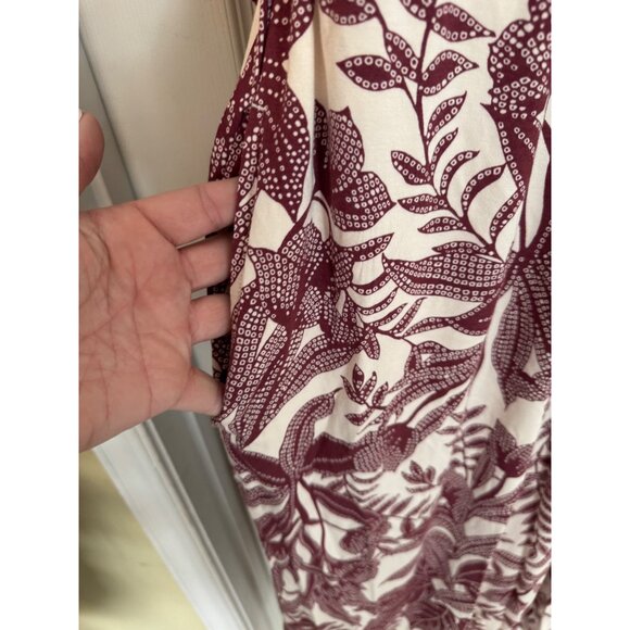 Soma Soft Jersey Caftan Midi Short Sleeve Tropical Dress Size Large NWT - Picture 12 of 15